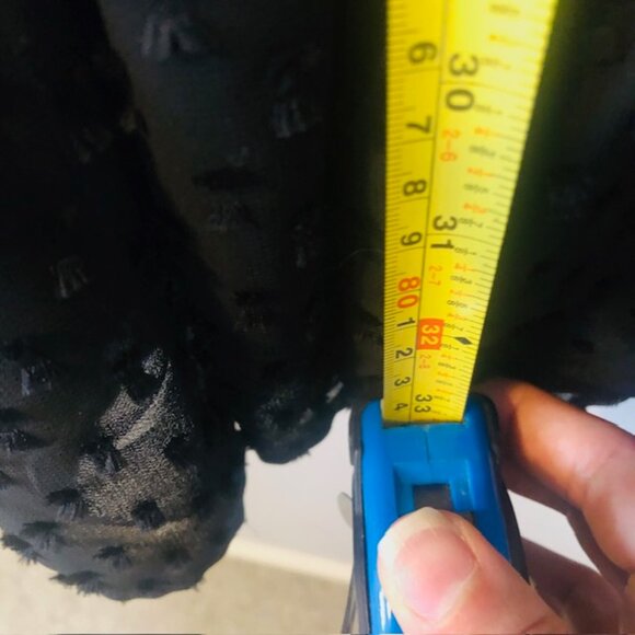 H&M Babydoll Dress SIZE 2 Black Sheer Swiss Dot Ruffle Collar Tie Neck T… - Picture 11 of 11